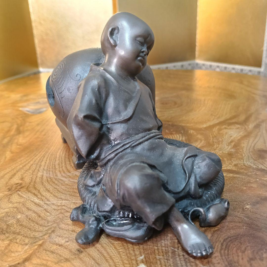 大峰作 雪舟 ネズミ 木魚 蝋型 鋳銅 共箱 未使用 AK57