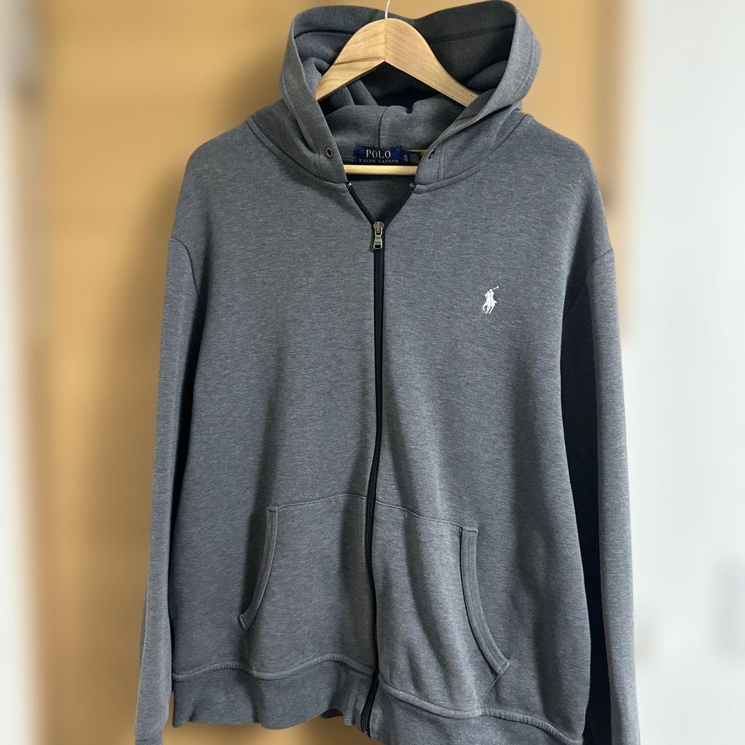 ラルフローレン　ボンディング ジップパーカー　グレー　国内正規品