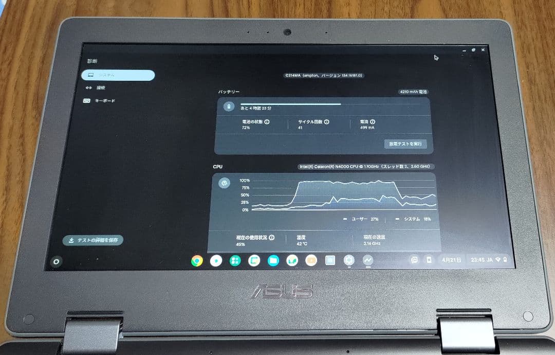 Chromebook本体 ASUS Chromebook Flip C214M