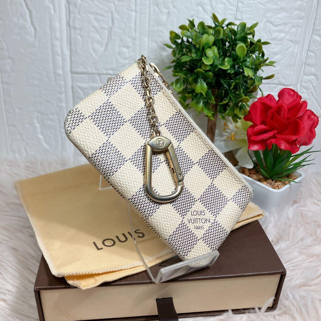 ！美品！ ルイヴィトン ダミエ アズール ポシェットクレ ケース 小銭入れ