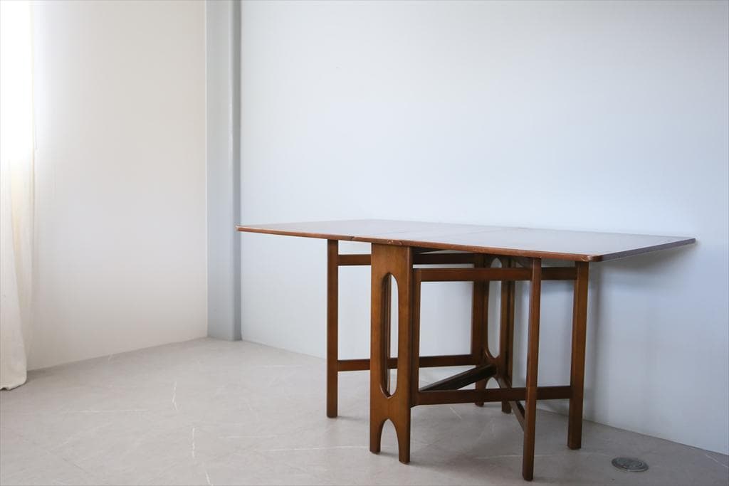 英国アンティーク木製ゲートレッグテーブル/ダイニング机バタフライ(91-99)