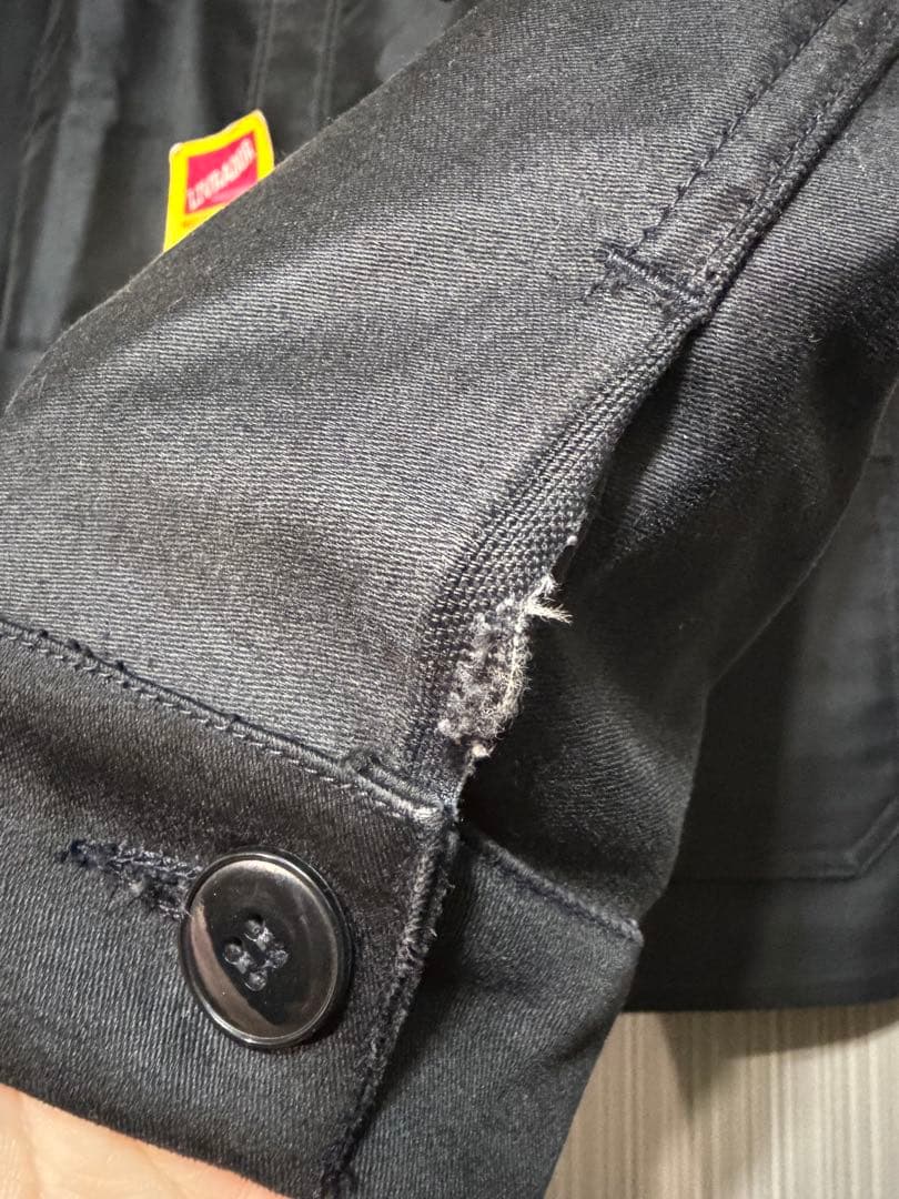 50s〜60s フレンチ ブラックモールスキンワークジャケット　刺繍タグ