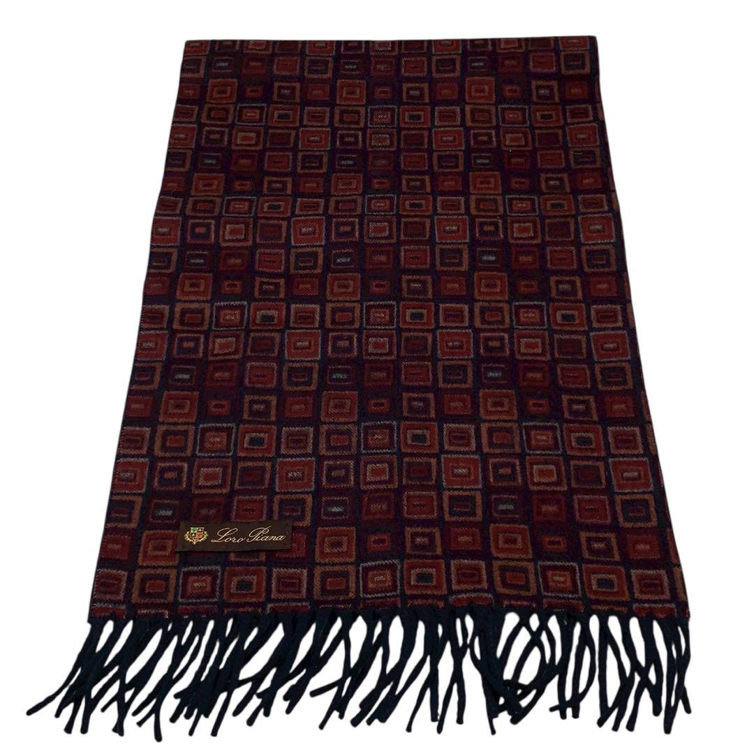 美品◎カシミア100%◎Loro Piana マフラー 総柄 リバーシブル