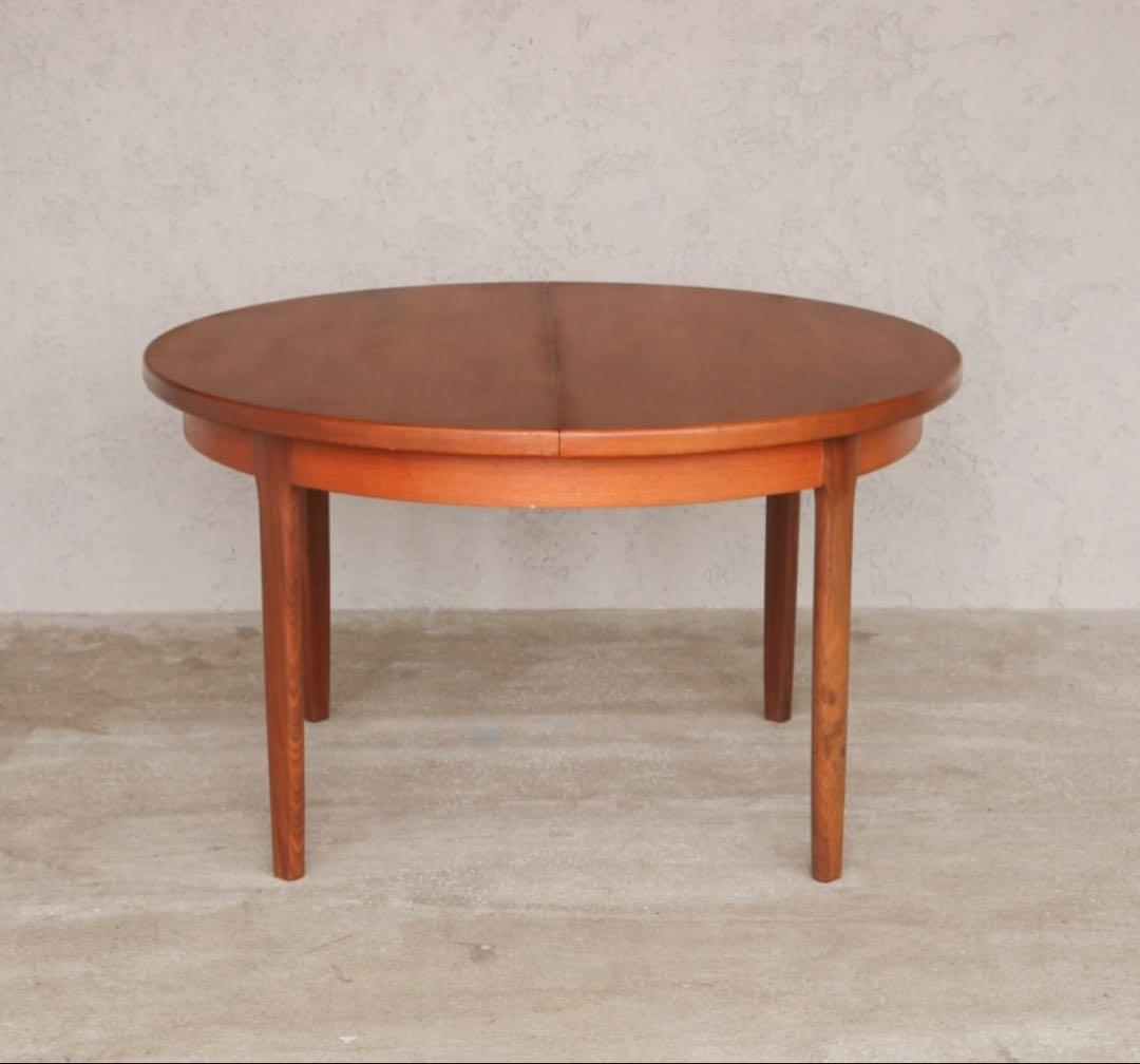 G-PLAN チーク　ラウンドダイニングテーブル　丸テーブルとオーバル2ウェイ