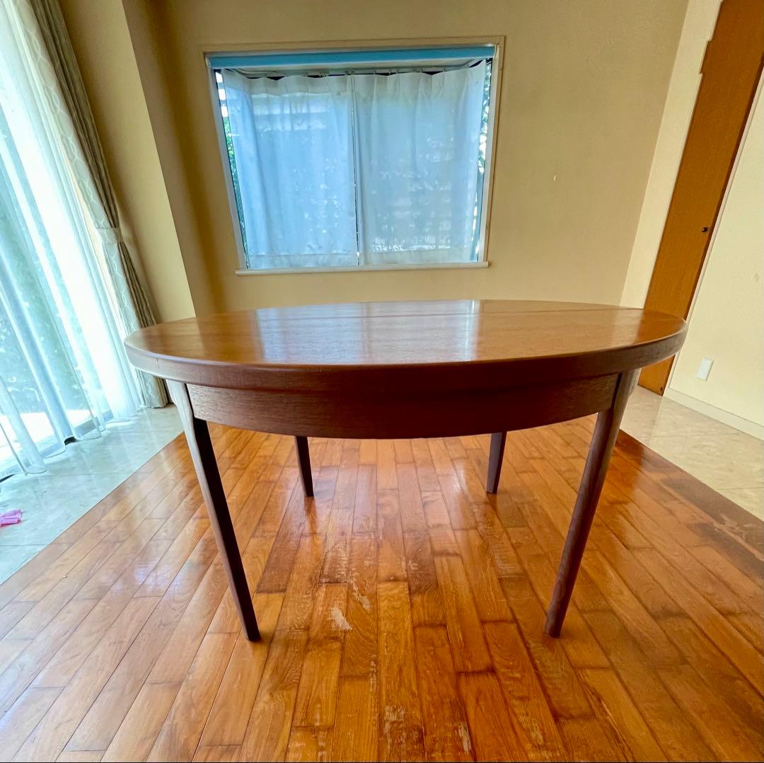 G-PLAN チーク　ラウンドダイニングテーブル　丸テーブルとオーバル2ウェイ