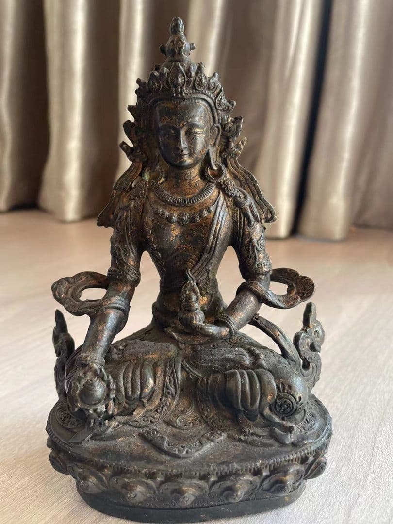 文殊普賢菩薩 地蔵 観音 銅製 仏像 彫刻 置物 開運 風水