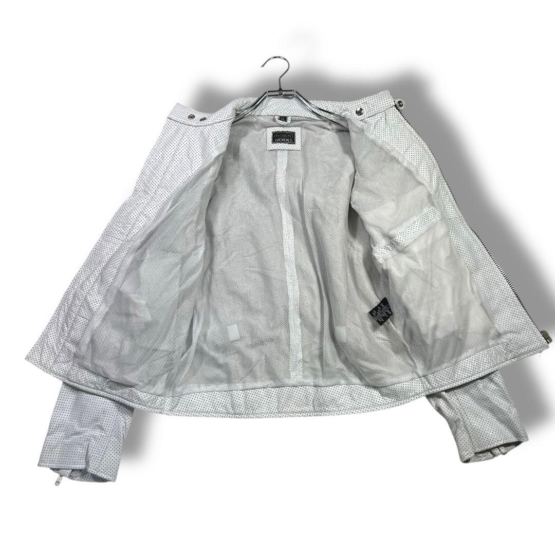 未使用タグ付き HORN WORKS パンチング レザージャケット XL