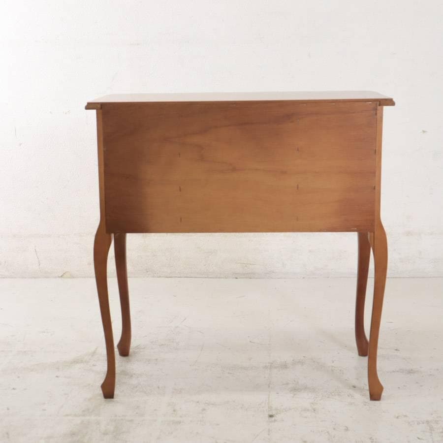 値下イタリア製クラシカル家具 猫脚 籐編み コンソールテーブル チェスト 飾り台