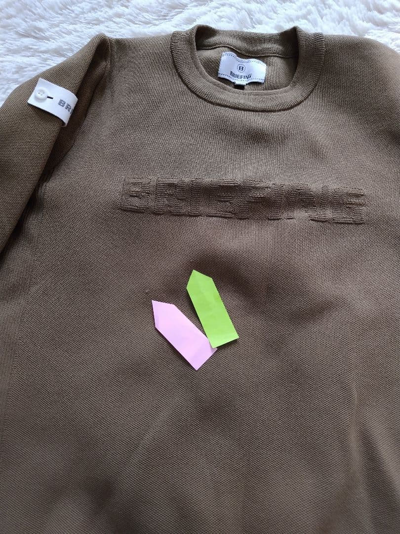 BRIEFING レディースゴルフウェア　クルーネックニット　キャメル　Mサイズ