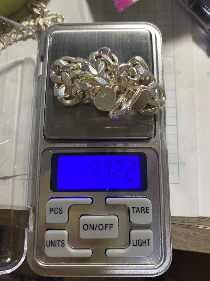 新品・未使用 シルバー925 メンズ チェーンブレスレット 無垢 銀