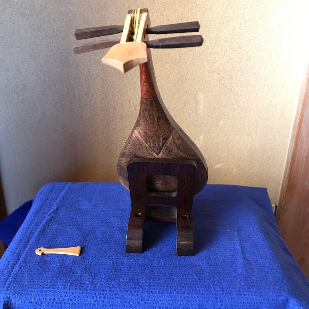 平家琵琶　ミニチュアと台　撥