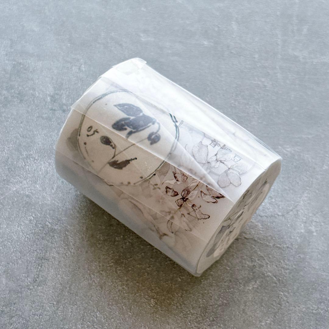 雀斑茶《素白・雾蓝》海外マスキングテープ　マステ 【2614】