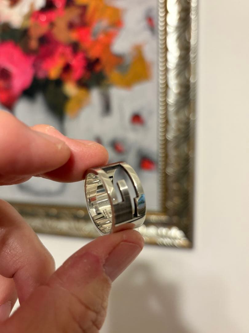 ２５号　GUCCI グッチ リング ブランテッドG ワイド シルバー 925