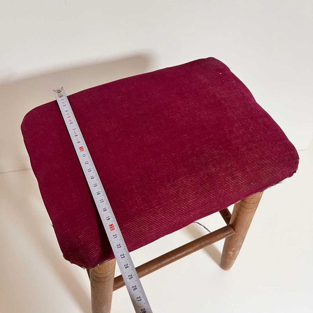 【大人気・ビンテージ】ミシン専用 スツール ベルベット 昭和レトロ