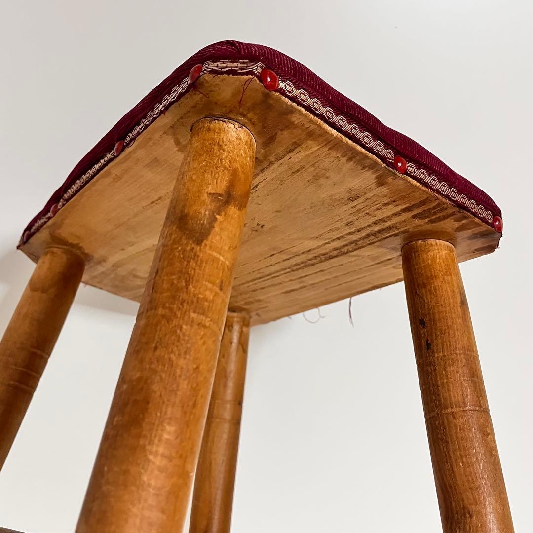 【大人気・ビンテージ】ミシン専用 スツール ベルベット 昭和レトロ