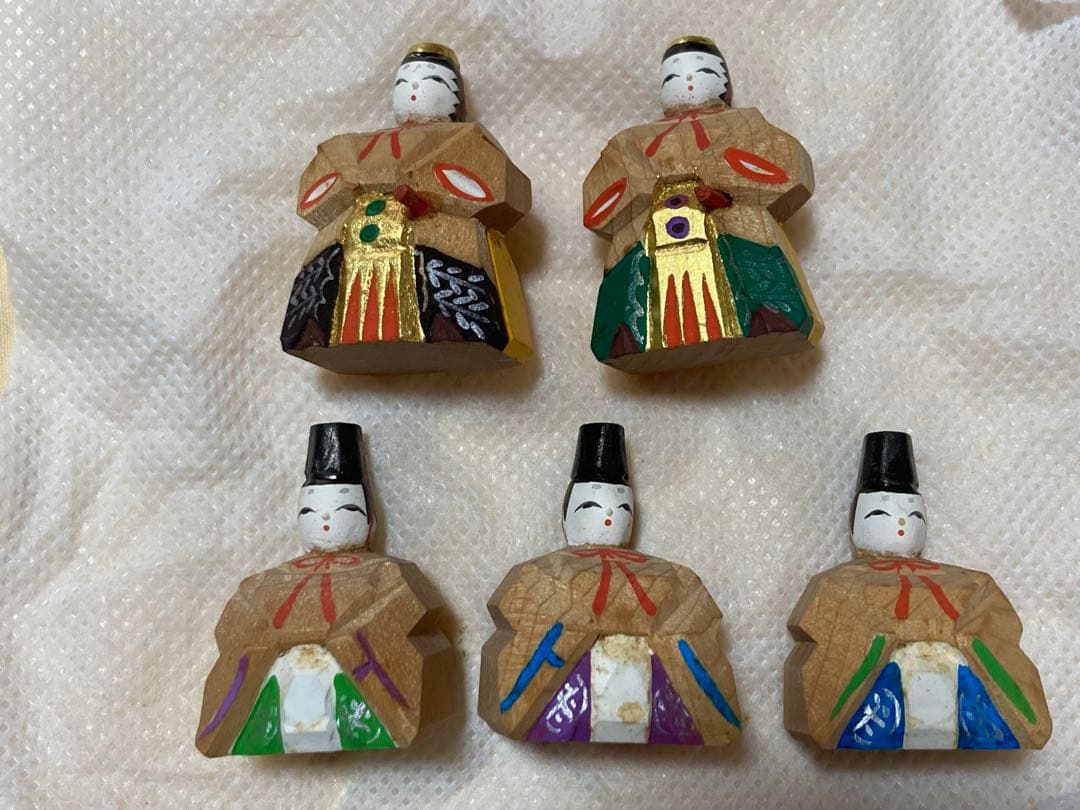 高橋神泉　奈良一刀彫　１５人揃い　段飾り　ひな祭り　川口神泉　雛段