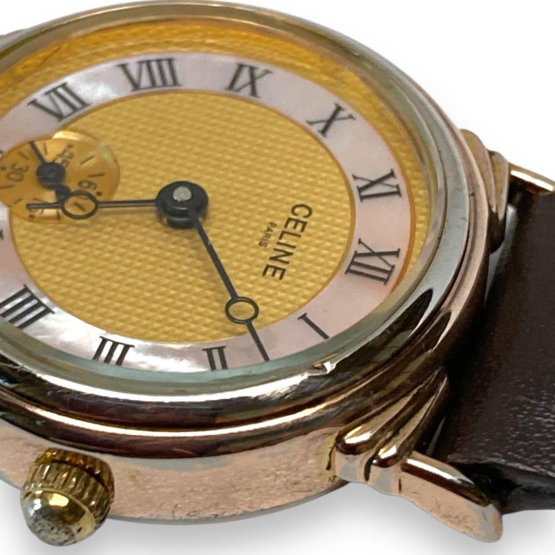 Ⴤ1336ꕤ美品 CELINE セリーヌ 腕時計 2針 スモセコ クォーツ