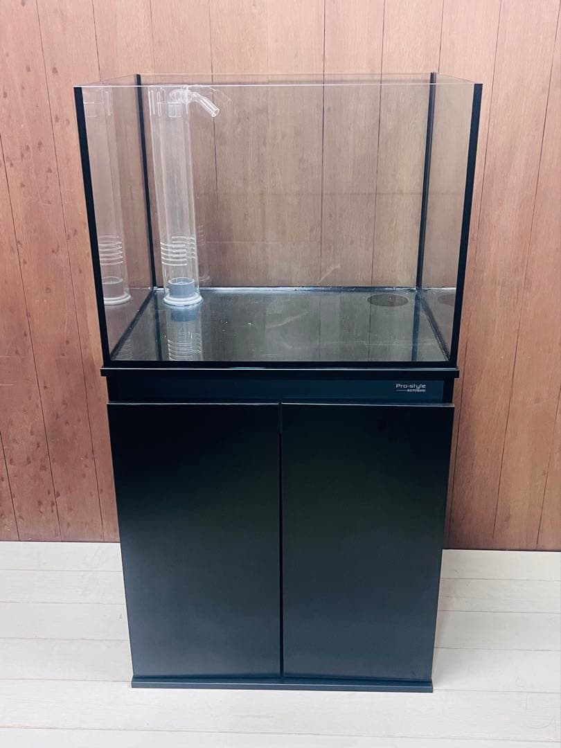 600×450x450x㎜オールガラスオーバーフロー水槽セット　ブラックシリコン