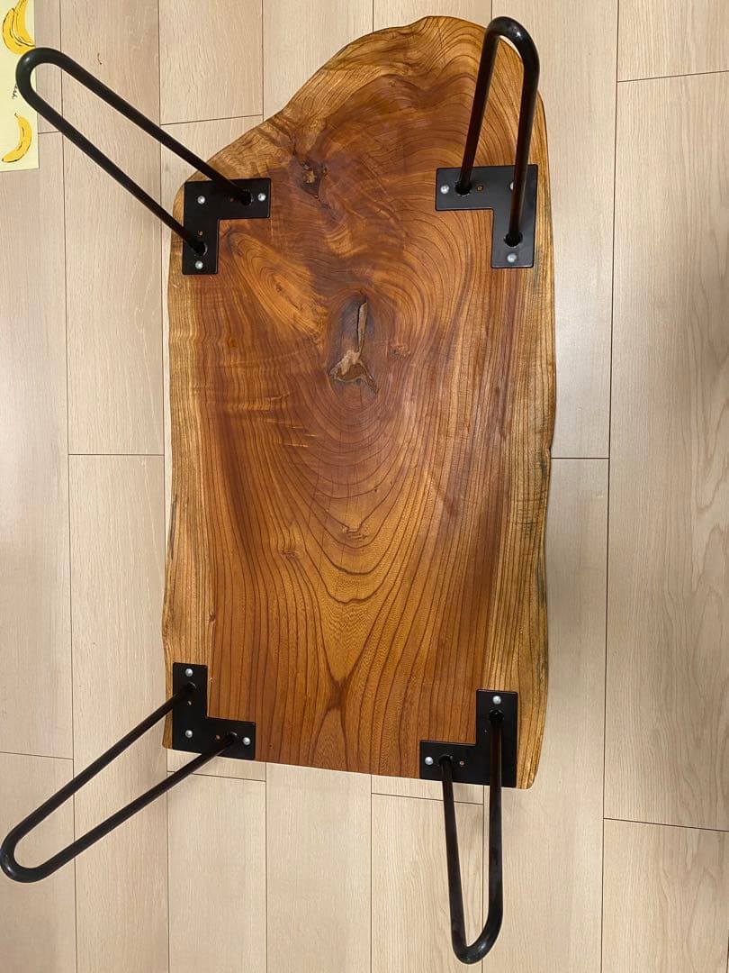 けやき　欅　天然板　一枚板　ローテーブル　無垢材