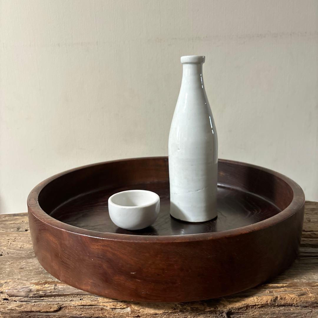 平佐白磁ボトル　明治　波佐見　伊万里　ストーンウェア　瀬戸　李朝　花器　白洲正子