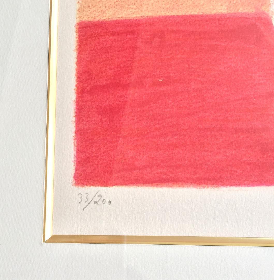 Pierre Bonconpainピエールボンコンパン 赤いアネモネ リトグラフ