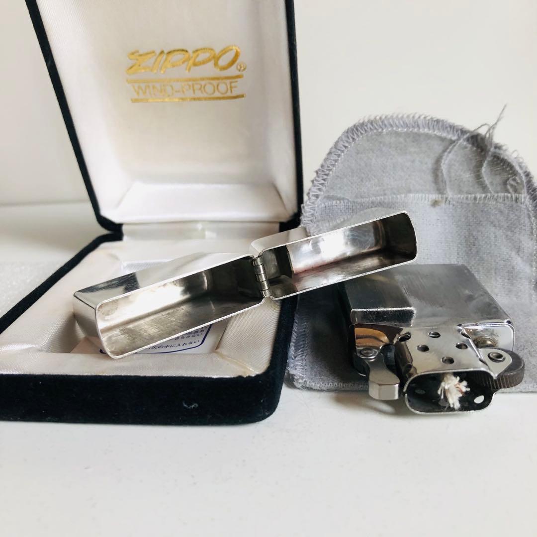 希少使用品スターリングシルバーZIPPOイタリックロゴ1980年代ZIPPO