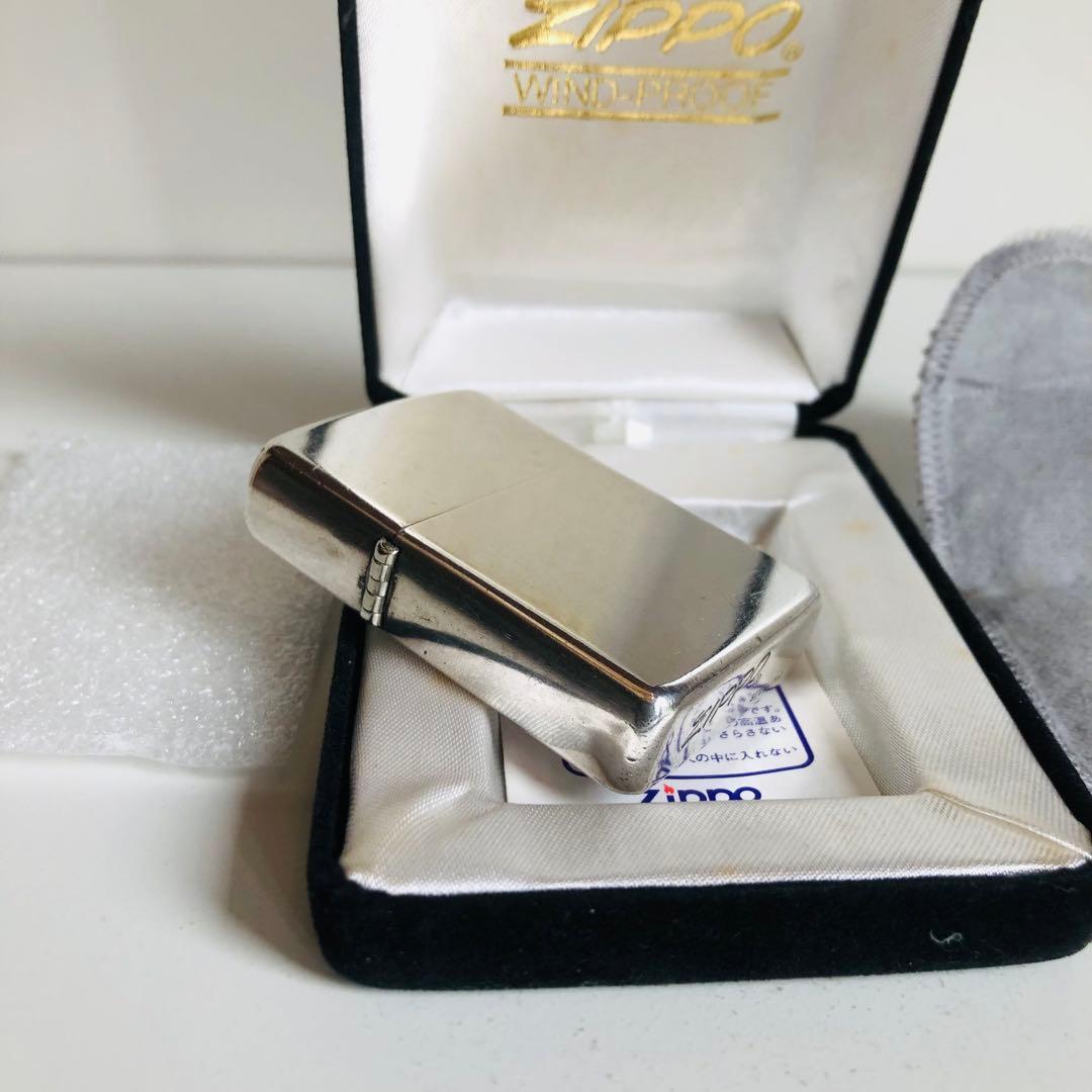 希少使用品スターリングシルバーZIPPOイタリックロゴ1980年代ZIPPO