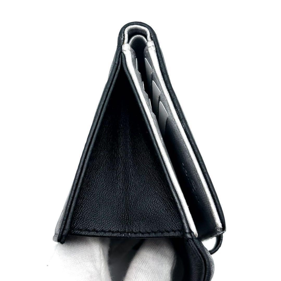 【美品✨】シャネル 財布 カメリア 型押し Wホック 二つ折