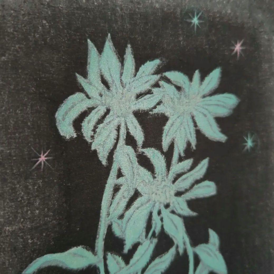 【木版画】北岡文雄「EDELWEISS」1973