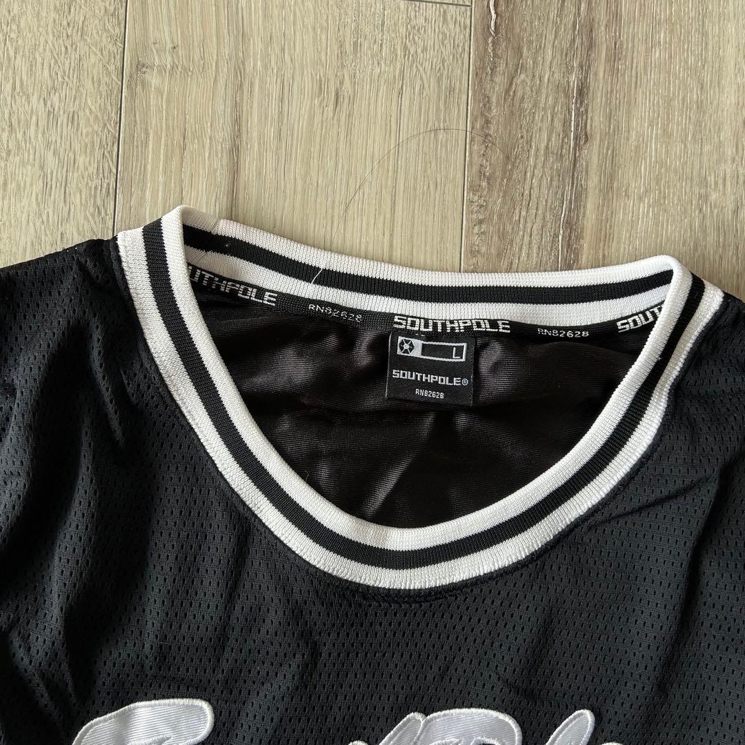 SOUTH POLE サウスポール タンクトップ 黒 L メッシュ ヒップホップ