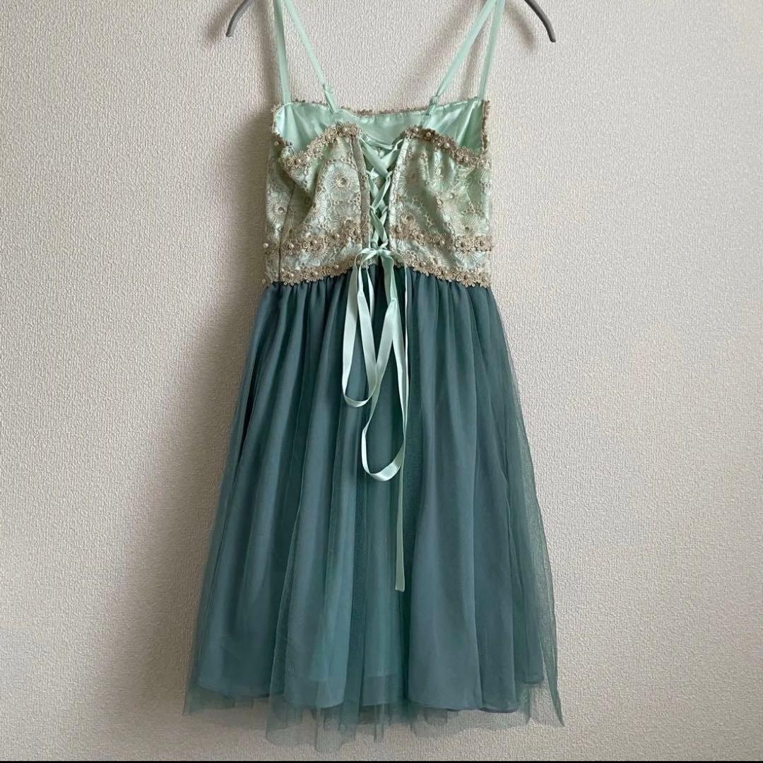 【美品】Aimer 定価3万円❣️チュール ドレス　9号　M エメ　グリーン