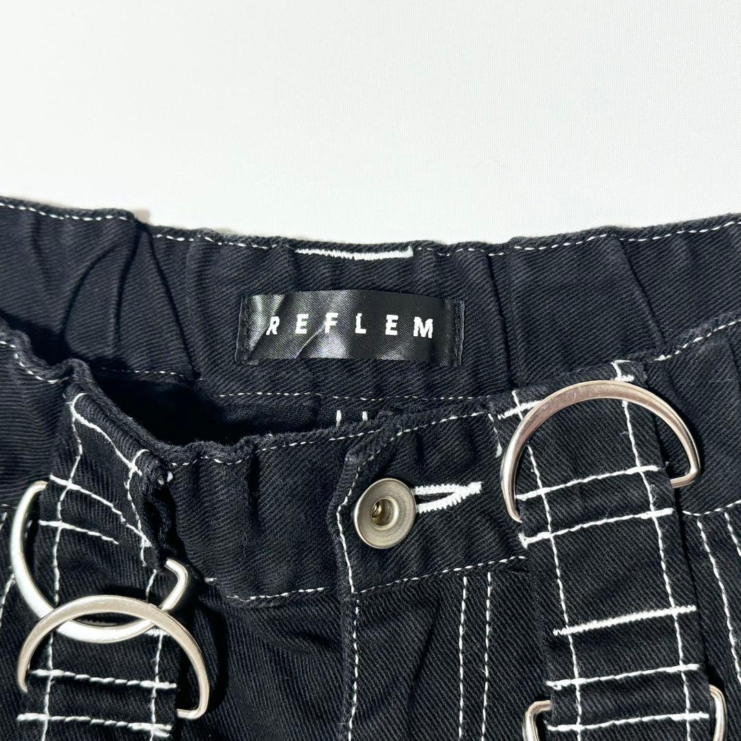 美品 REFLEM　レフレム　2WAYワイドカーゴパンツ　Dリング　ブラック