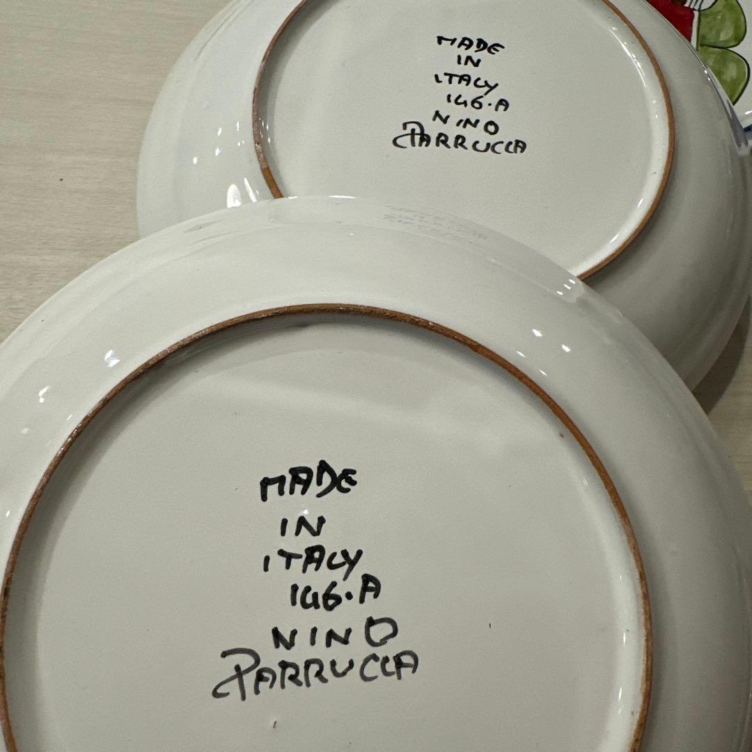 Nino Parrucca ニーノパルッカ シチリア職人 スパゲティ皿セット