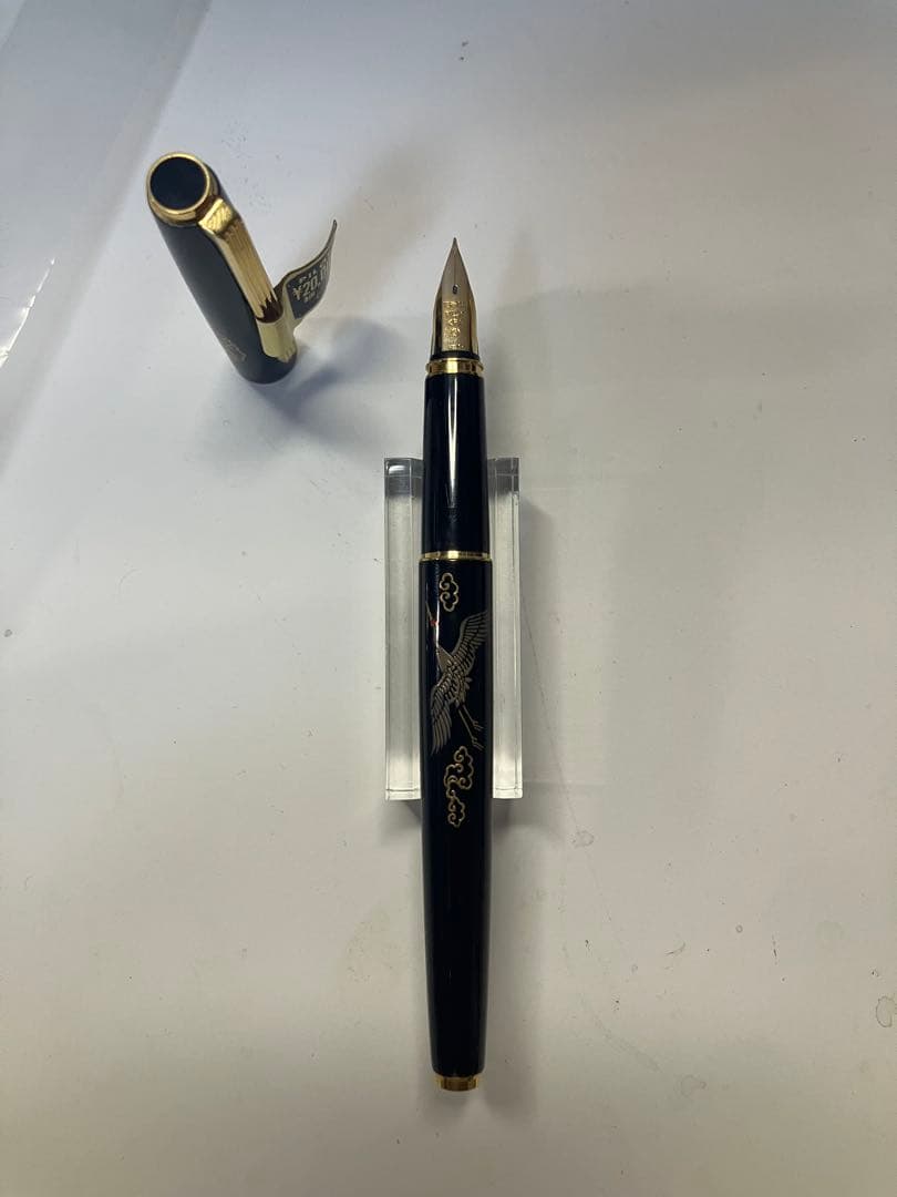Pilot　蒔絵万年筆　鶴　字幅F　1970's
