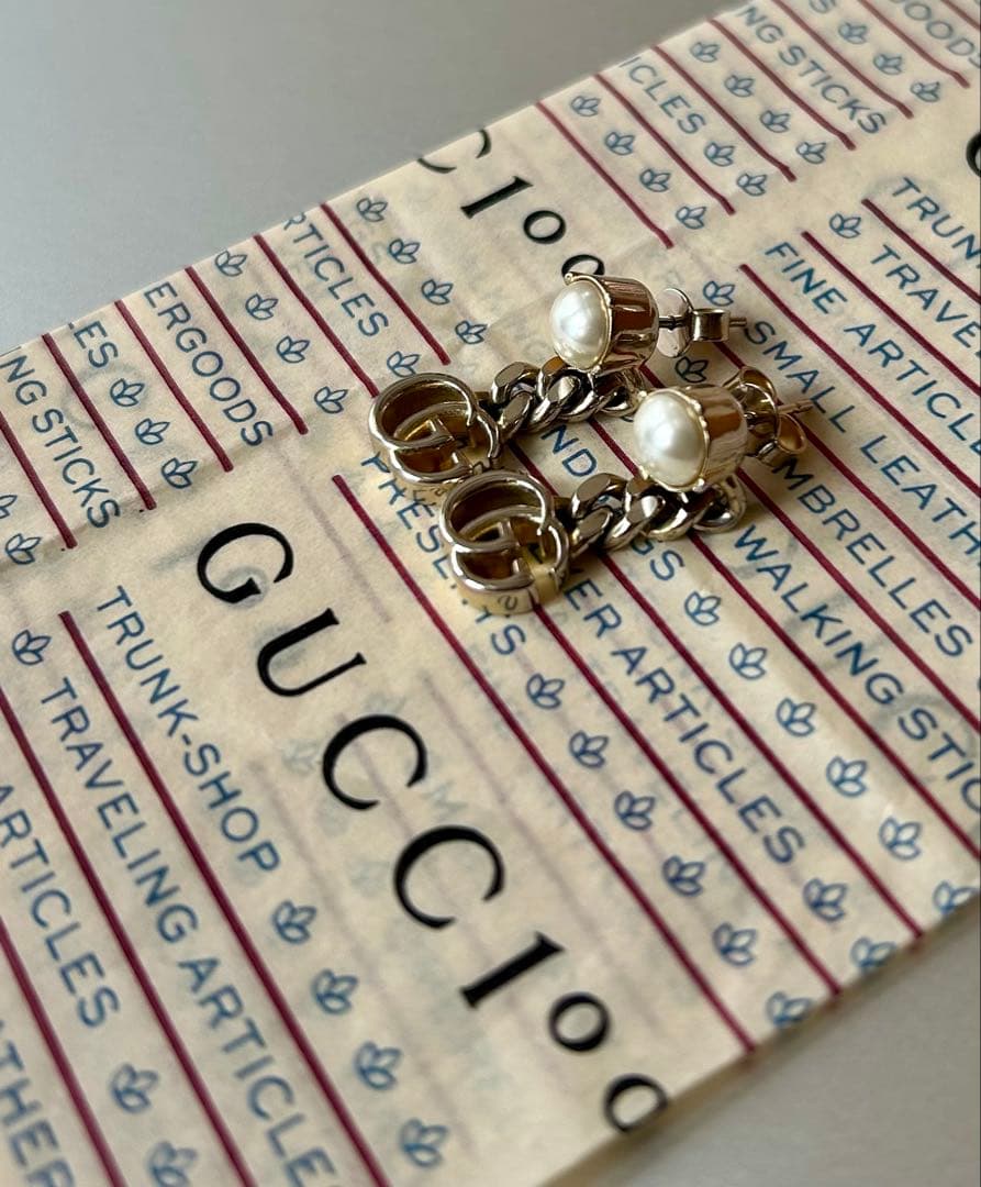 GUCCI パール ダブルG ピアス