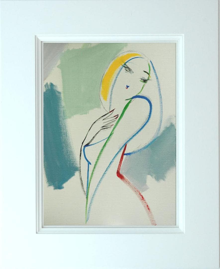 油絵 菅家令子 絵 絵画 インテリア 額付(白) F6-082611 人物 女性