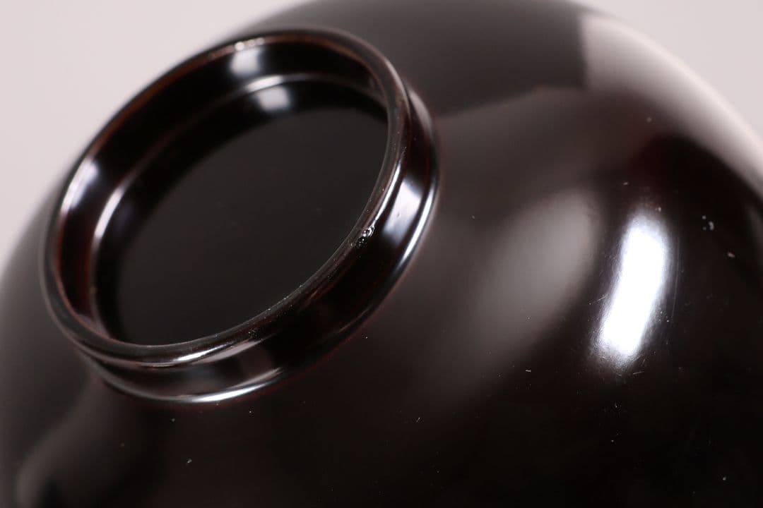 漆芸 木製漆器 捻り梅 金蒔絵 黒塗 御椀 二客 茶懐石道具【MA774】