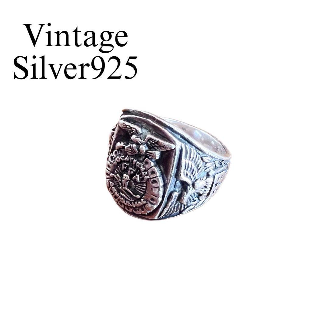 希少★Vintage ヴィンテージ カレッジリング silver925 刻印