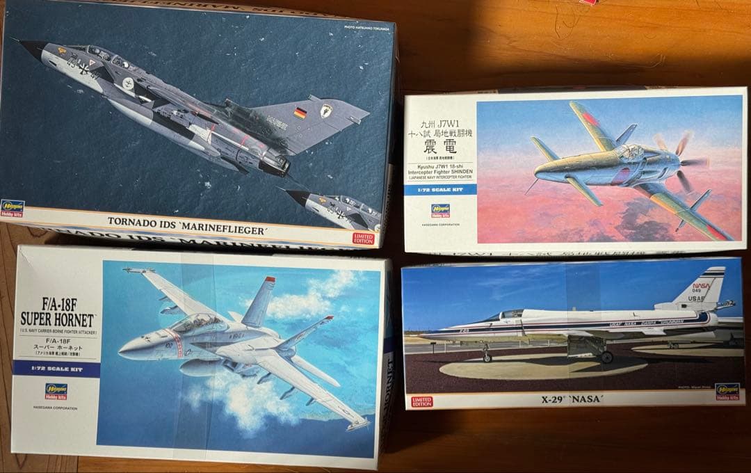 4個セット 限定版 ハセガワ 戦闘機 トーネード F/A-18F 震電 X-29