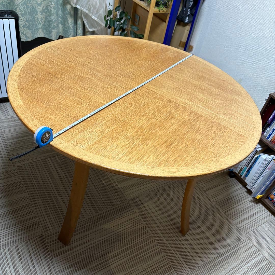 m*A様 天然木製 円形ダイニングテーブル 110×110×710 ラウンドテー