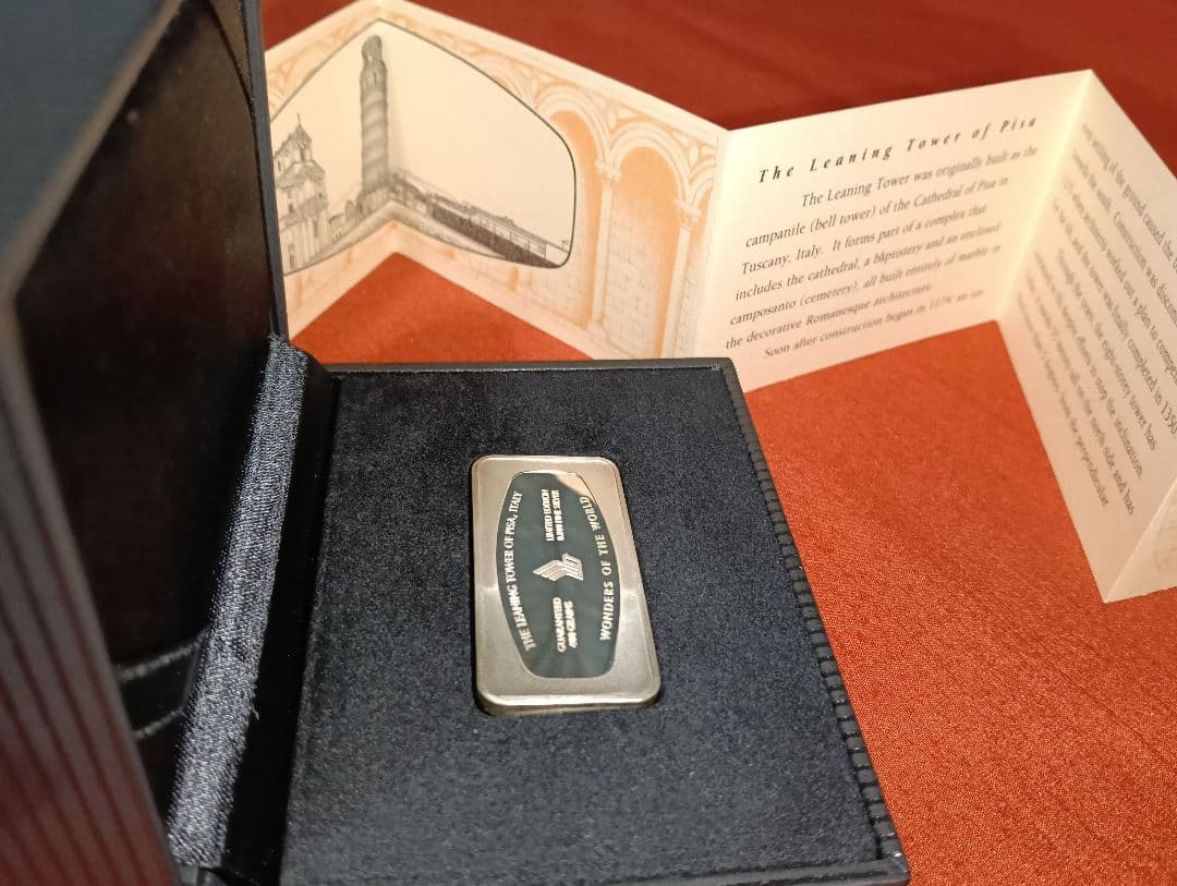 ☆激レア☆『世界の七不思議』SILVERインゴット・ピサの斜塔・品位：.800