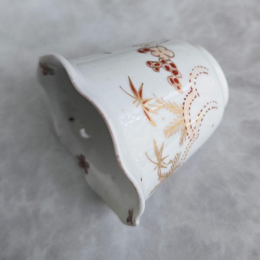 古伊万里　金彩　赤絵　白磁　向付　江戸時代　骨董　金継ぎ　アンティーク