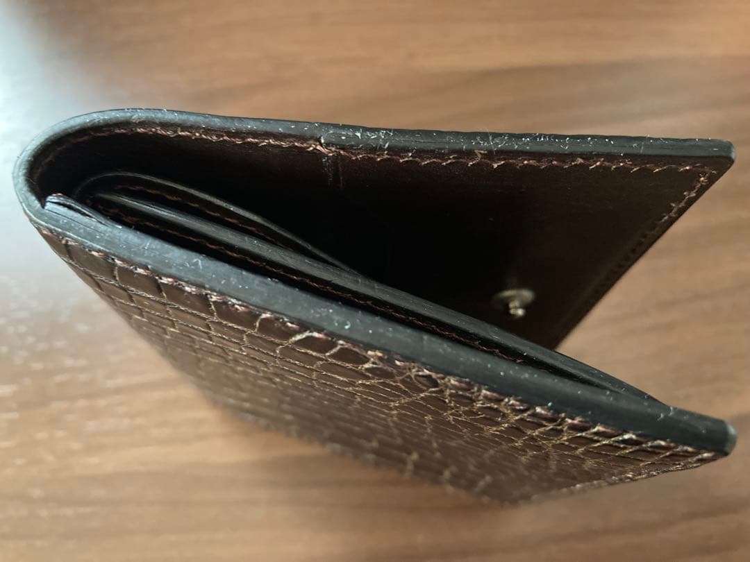 【美品】万双 クロコダイルミニ財布（小銭入付）＋専用クリーム付き