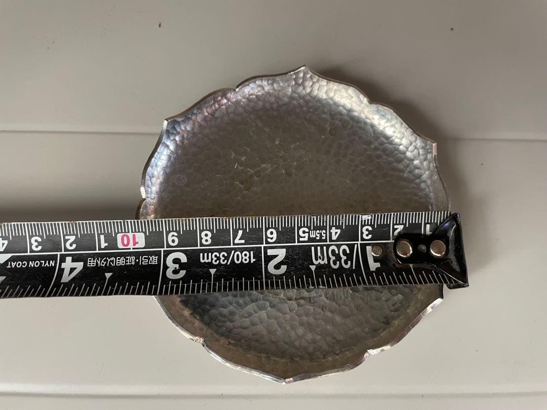 銀製 波形皿 専用箱付き　本錫