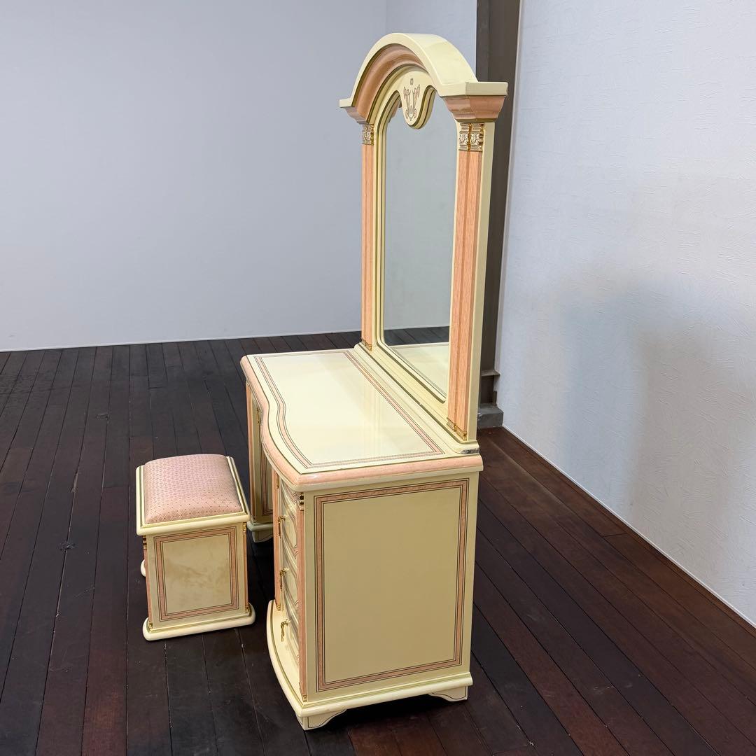 H112K68a イタリア製 ドレッサー チェアセット ロココ調