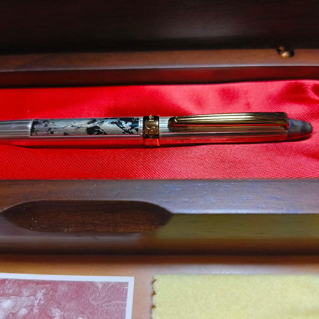 ぺんてる 50周年記念 銀製 ボールペン 木箱入り