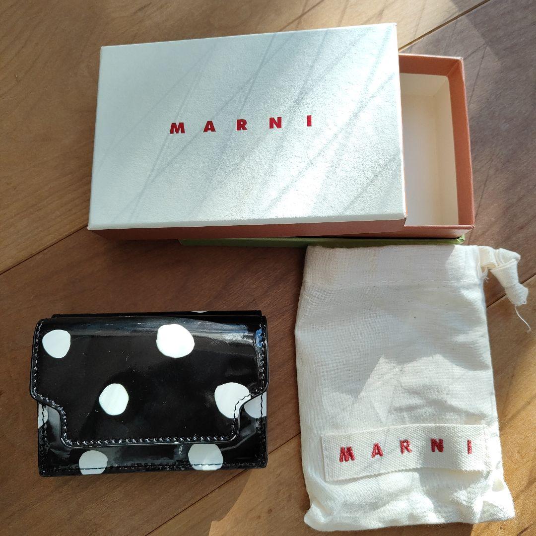 MARNI ドット柄 レザー 3つ折り財布