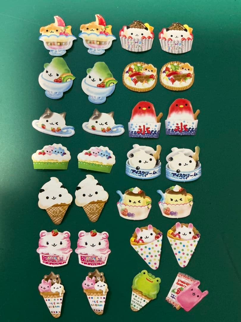 平成レトロ スイーツ 動物 アニマル フレークシール 当時物　たべもの　シール