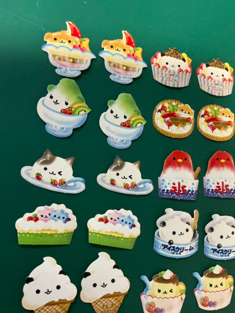 平成レトロ スイーツ 動物 アニマル フレークシール 当時物　たべもの　シール