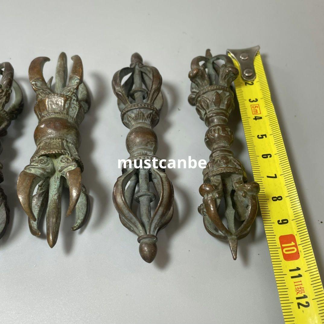 銅製 九股密宗法器 金剛杵降魔杵 鎮宅 辟邪 開運 風水 招財 置物 工芸品